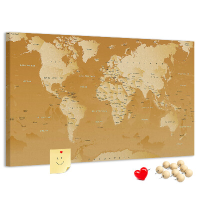 Cork board World map
