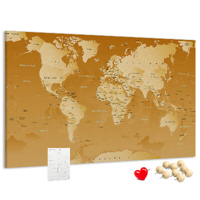 Cork board World map