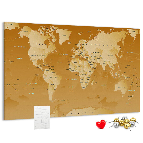 Cork board World map