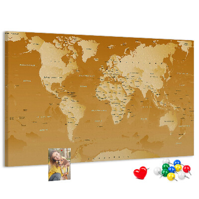 Cork board World map