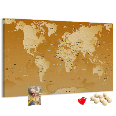 Cork board World map