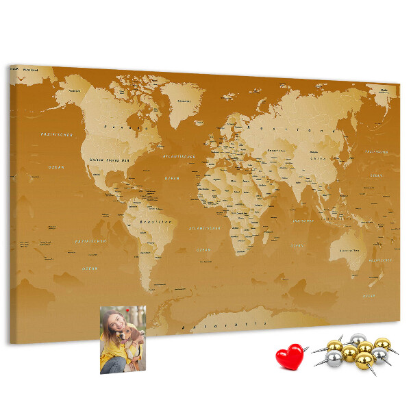 Cork board World map