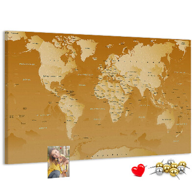 Cork board World map