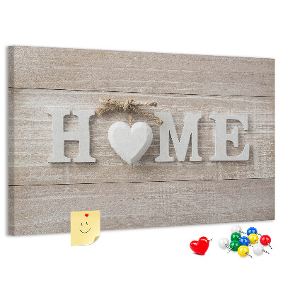 Cork display board Home lettering