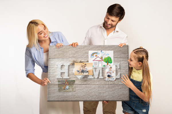 Cork display board Home lettering