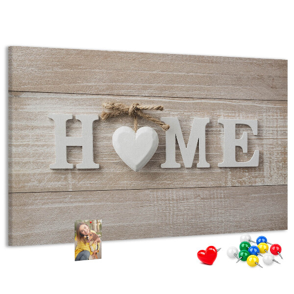 Cork display board Home lettering