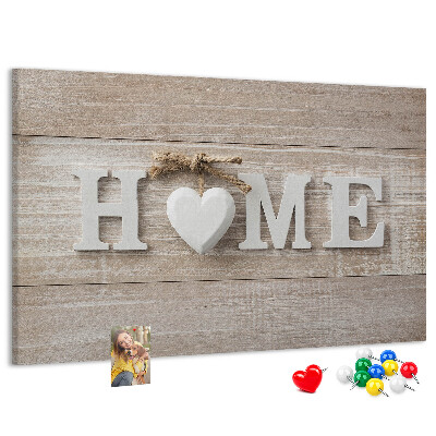 Cork display board Home lettering