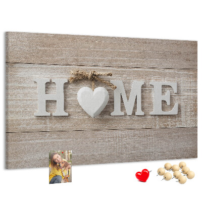 Cork display board Home lettering