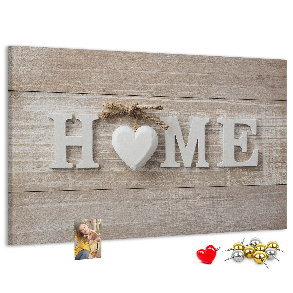 Cork display board Home lettering