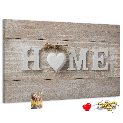 Cork display board Home lettering