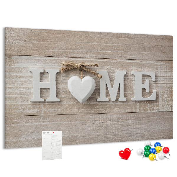 Cork display board Home lettering