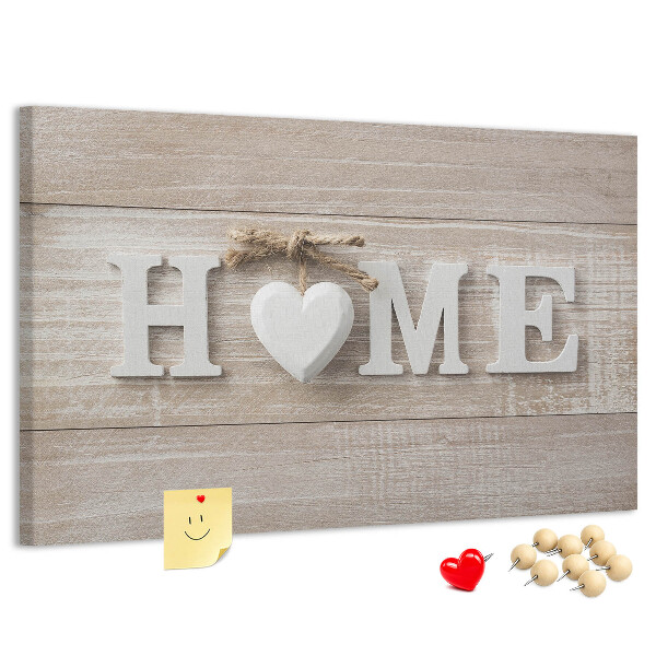 Cork display board Home lettering