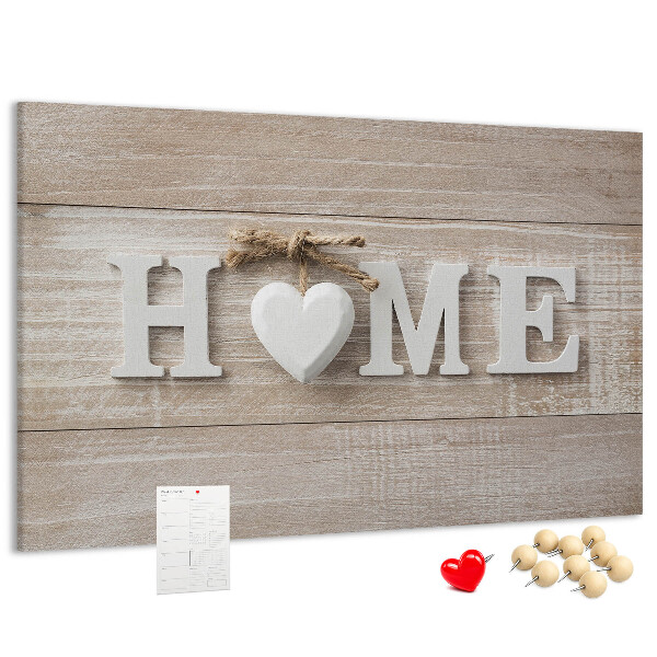 Cork display board Home lettering