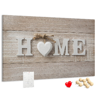 Cork display board Home lettering