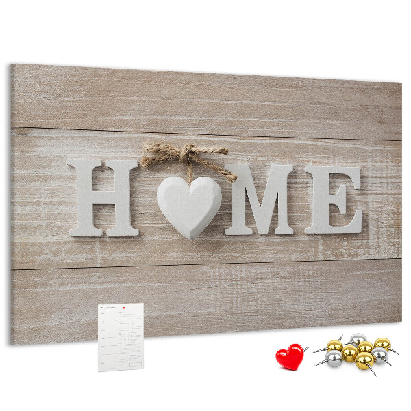 Cork display board Home lettering
