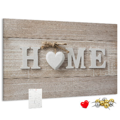 Cork display board Home lettering
