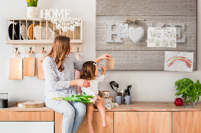 Cork display board Home lettering