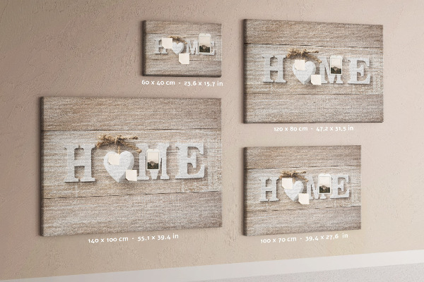Cork display board Home lettering