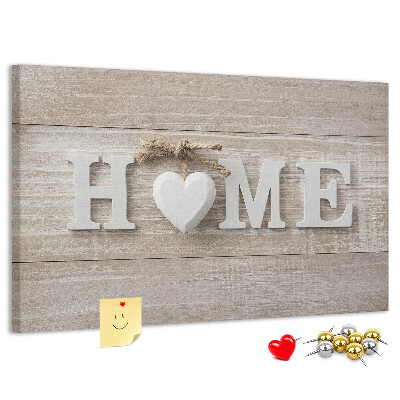 Cork display board Home lettering