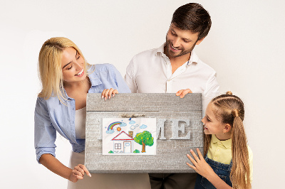 Cork display board Home lettering