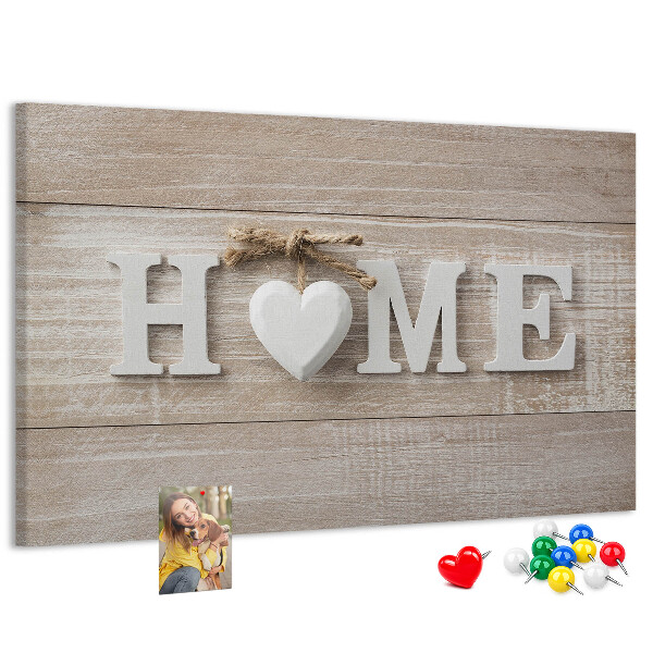 Cork display board Home lettering