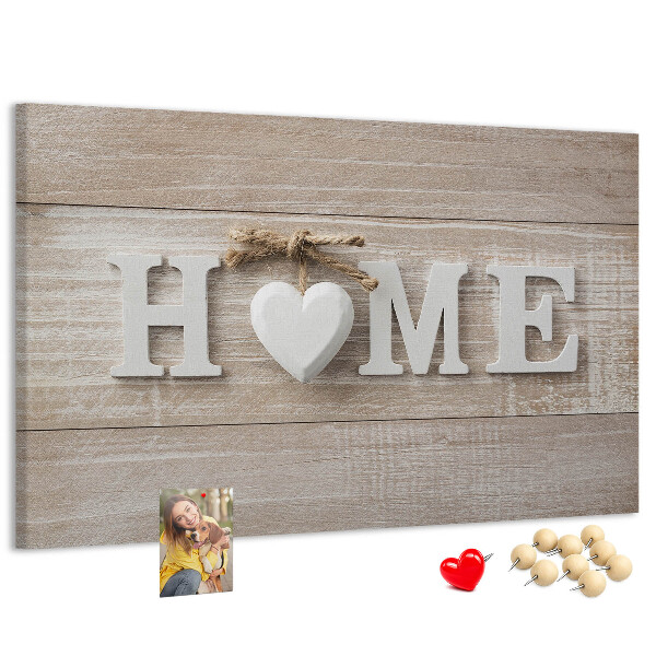 Cork display board Home lettering