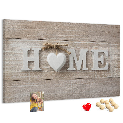 Cork display board Home lettering
