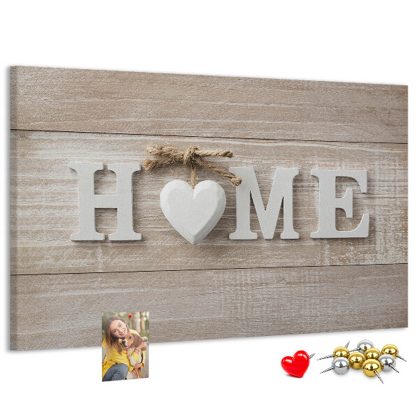 Cork display board Home lettering