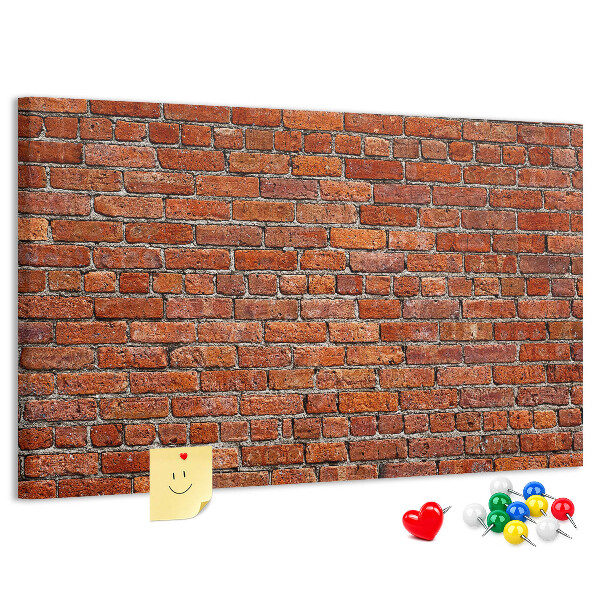 Cork memo board Old brick wall