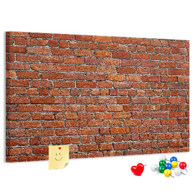 Cork memo board Old brick wall