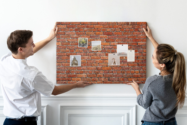 Cork memo board Old brick wall