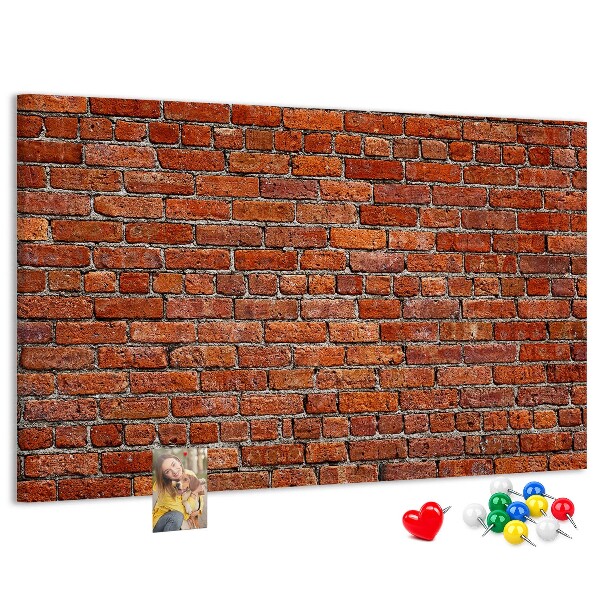 Cork memo board Old brick wall