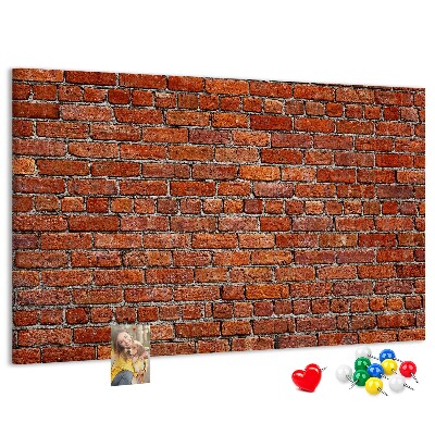 Cork memo board Old brick wall