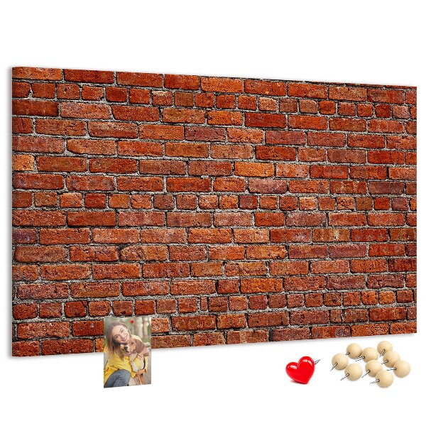Cork memo board Old brick wall