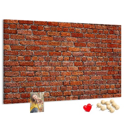 Cork memo board Old brick wall