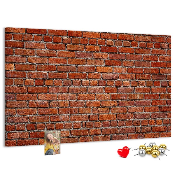 Cork memo board Old brick wall