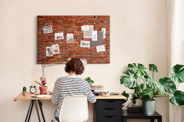 Cork memo board Old brick wall