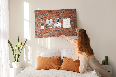 Cork memo board Old brick wall