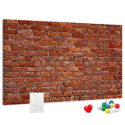 Cork memo board Old brick wall