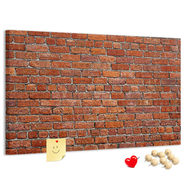 Cork memo board Old brick wall