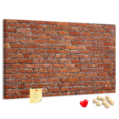 Cork memo board Old brick wall