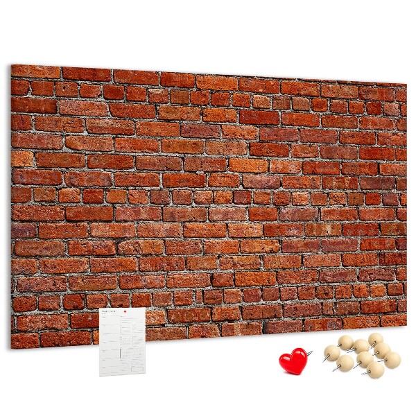 Cork memo board Old brick wall
