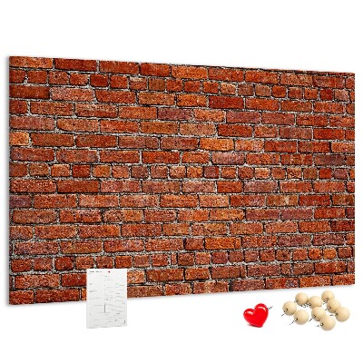 Cork memo board Old brick wall