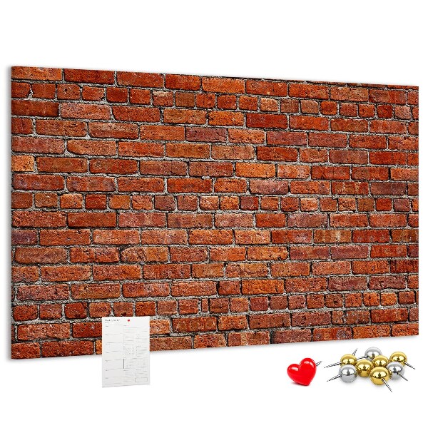 Cork memo board Old brick wall