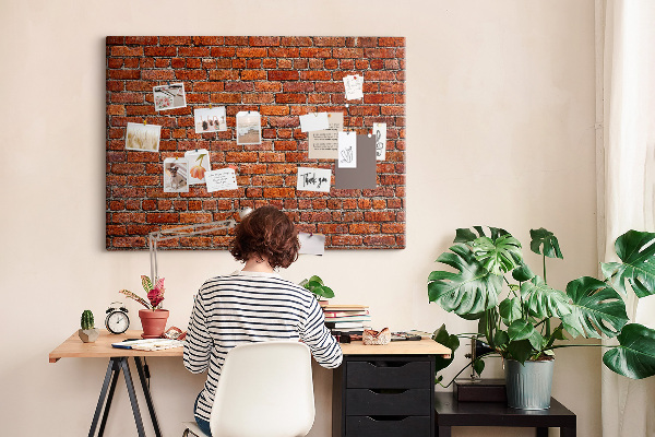 Cork memo board Old brick wall