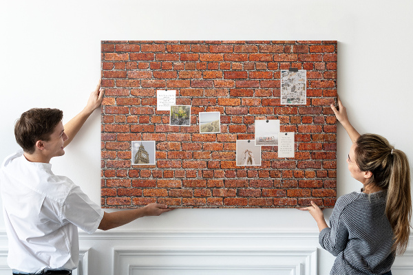 Cork memo board Old brick wall