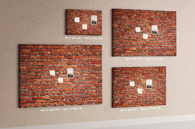 Cork memo board Old brick wall