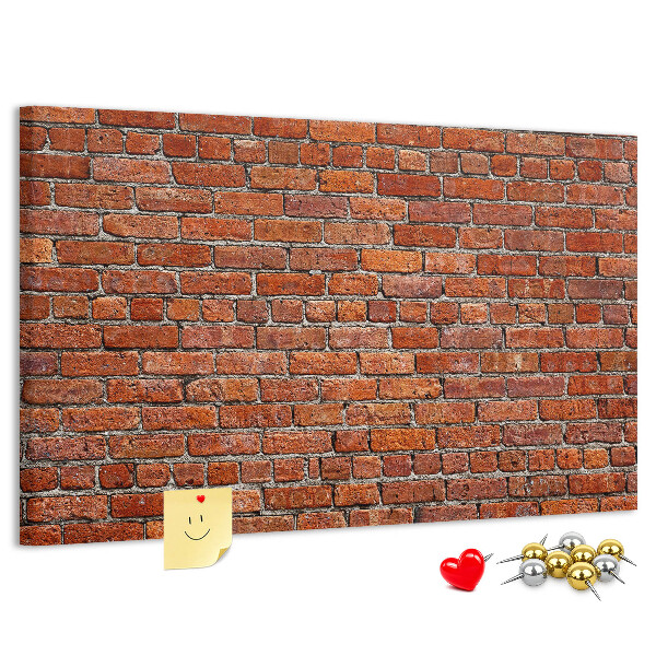 Cork memo board Old brick wall