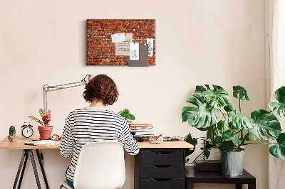 Cork memo board Old brick wall