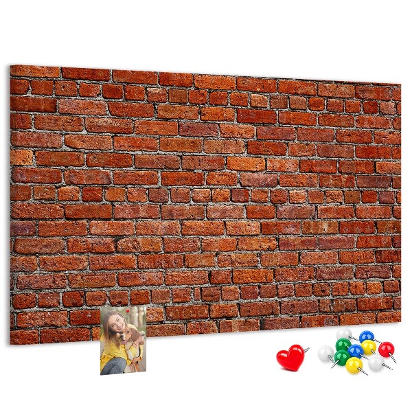 Cork memo board Old brick wall